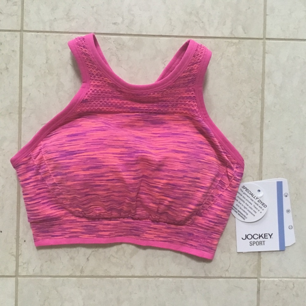 3/$15 NWT $32 JOCKEY Pink Torpedo Space Dye sports bra S